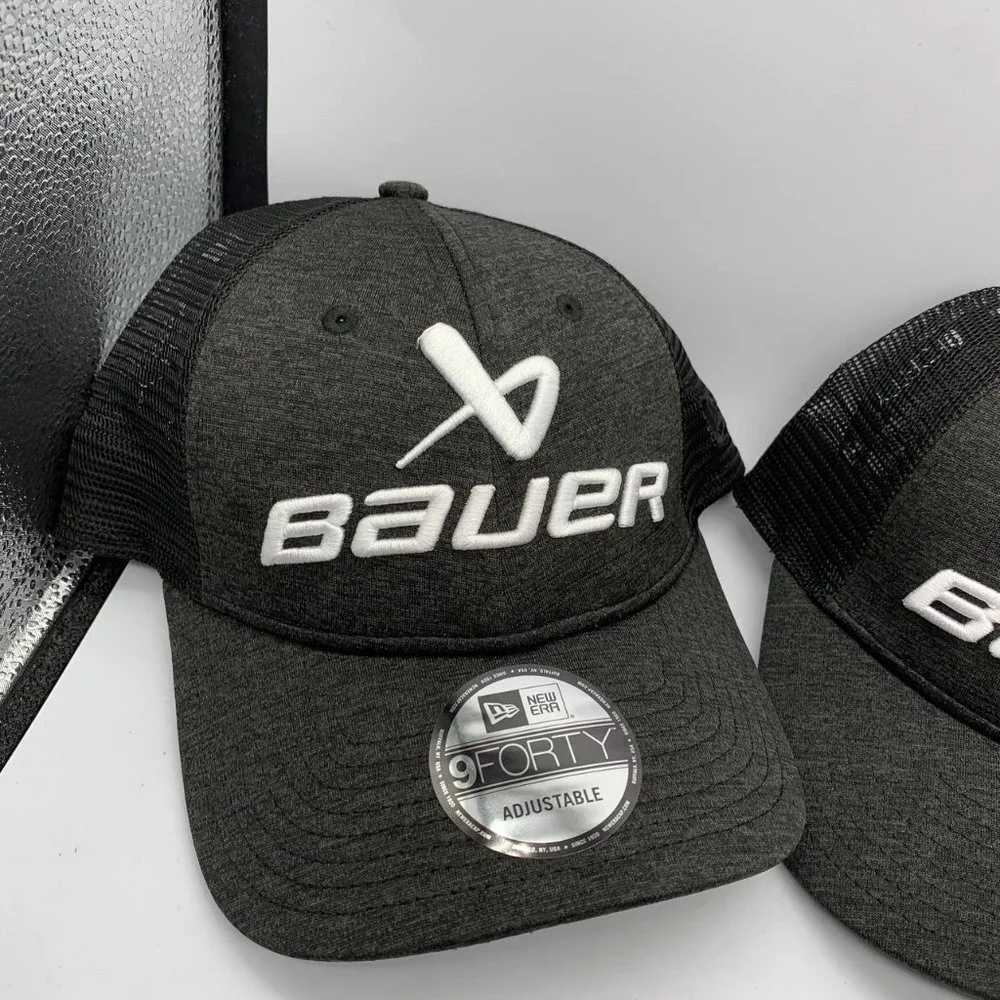 Lot of 2 Mens and Youth Bauer 9Forty New‎ Era Black Hat Snapback Cap Mens